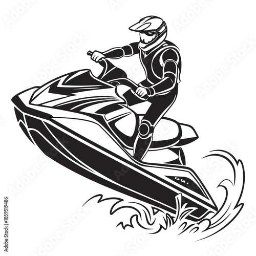 vector illustration of a man riding a scooter