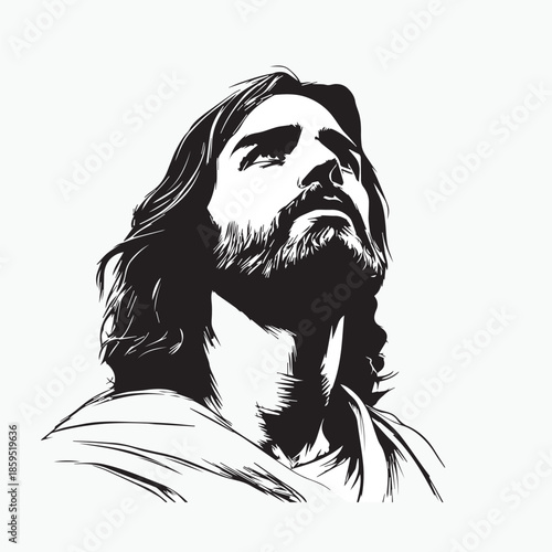 jesus head vector