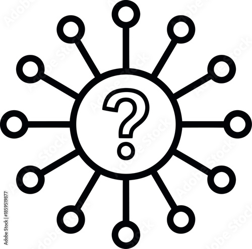 Abstract sun with question mark