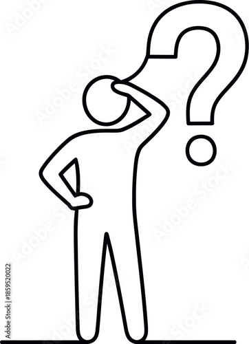 Person pondering with question mark