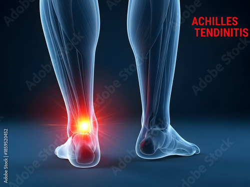 Achilles tendinitis pain illustration