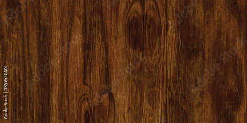 A textured brown wooden board featuring a natural dark oak grain pattern on an old hardwood timber surface plank