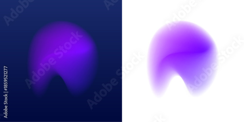 Abstract neon blob with holographic reflection floats on black. Smooth gradient transitions create dynamic visuals. Ideal for digital design, banners, and posters.