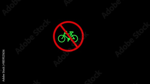 No parking green sign, warning message for not allowing parking signal black background.