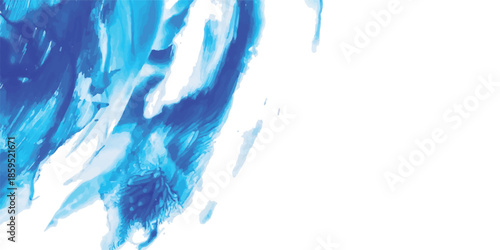 Fluid blue watercolor texture with soft organic paint flow creating a versatile abstract background for digital artwork, branding projects and creative visual design