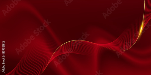 Abstract background design modern red and gold geometric elements vector illustration