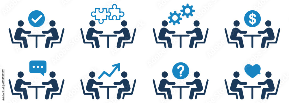 Fototapeta premium business meeting strategy icon set
