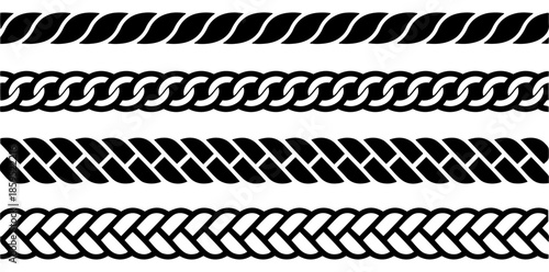 rope brush seamless pattern set