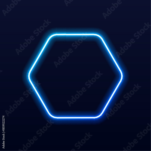 3D neon hexagon frames with gradient glow float over dark futuristic backgrounds. Soft fluorescent edges highlight polygonal shapes. Perfect for modern UI, posters, or digital presentations.