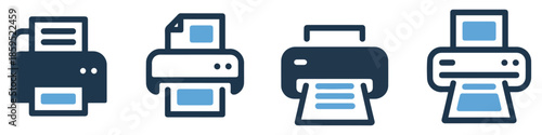 printer icon set for office print