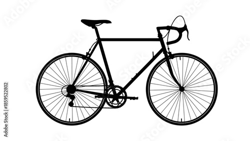 Classic Road Racing Bicycle Outline isolated white background
