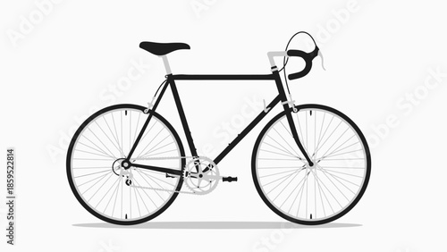 Flat Vector Illustration of a Classic Road Bicycle, in bright studio.