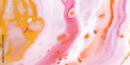 Macro close up of chocolate mousse and ice cream with a pink milk splash and sweet liquid drops forming a healthy heart pattern on a light dessert cake