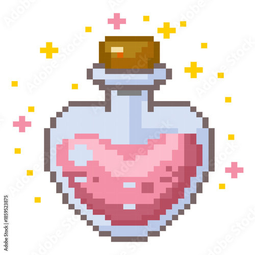 Pixel Love Potion Valentine Bottle