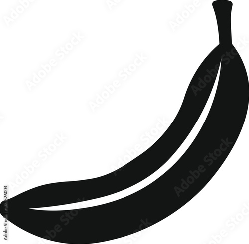 Golden Curved Silhouette A pristine silhouette of a golden curved banana, embodying simplicity and the essence of wholesome nourishment.