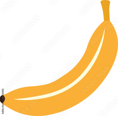 Ripe Banana A close up shot of a single, vibrant ripe banana, showcasing its yellow peel and inviting form.