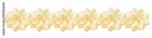 Watercolor-style whipped cream illustration／生クリーム