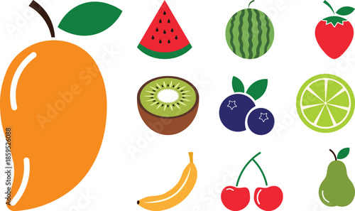 A Collection of Fresh Fruits A vibrant array of diverse, fresh fruits. The image is a visual feast, embodying health and natural goodness. 