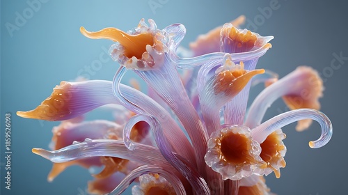 Wallpaper Mural Closeup of translucent pink and orange jellyfish tentacles Torontodigital.ca