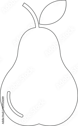 Outline of a Juicy Pear A simple line art of a single pear, representing the freshness and natural appeal of the fruit.