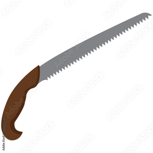 pruning saw for gardening vector.