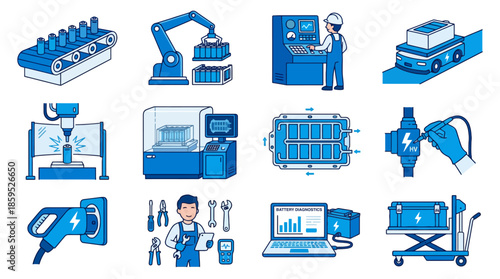 Electric vehicle manufacturing and battery diagnostics technology