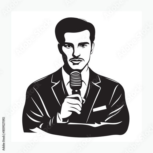 businessman with microphone