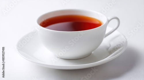 Wallpaper Mural close-up of tea in cup, white background, versatile breakfast or dinner beverage showcase Torontodigital.ca