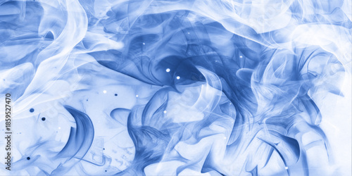 Blue abstract smoke with icy water texture