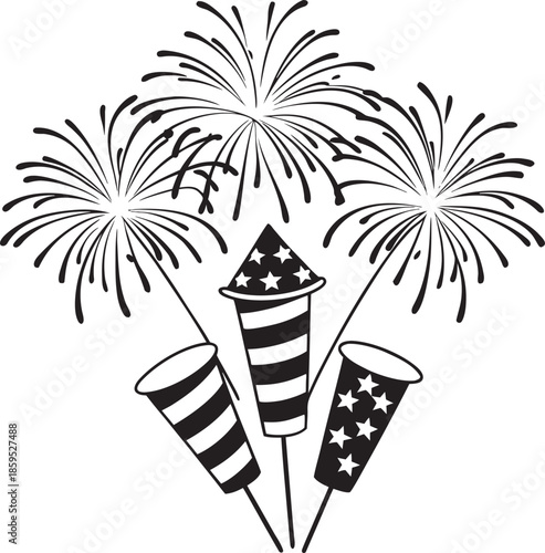 set of vector fireworks