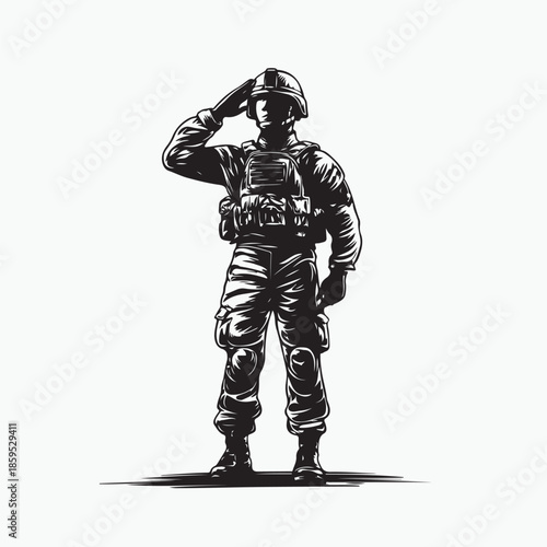 the soldier in military uniform