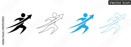 Versatile vector icons depicting dynamic business growth and success