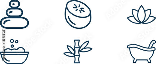 Spa and wellness icons for relaxation and self-care