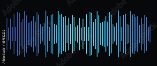 Illustration of colorful sound wave pattern with blue and green hues