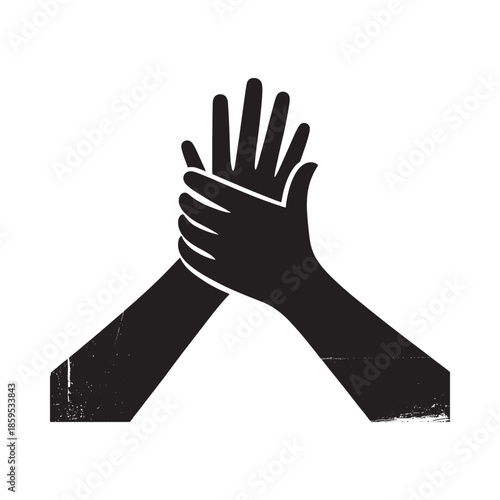 A graphic representation of hands clasped together in a gesture of solidarity