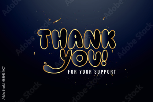 Thank you for your support design for online buyers illustration vector. vector thank you handwritten inscription.