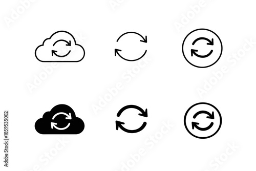 Cloud and circular arrows icons for refresh and sync operations