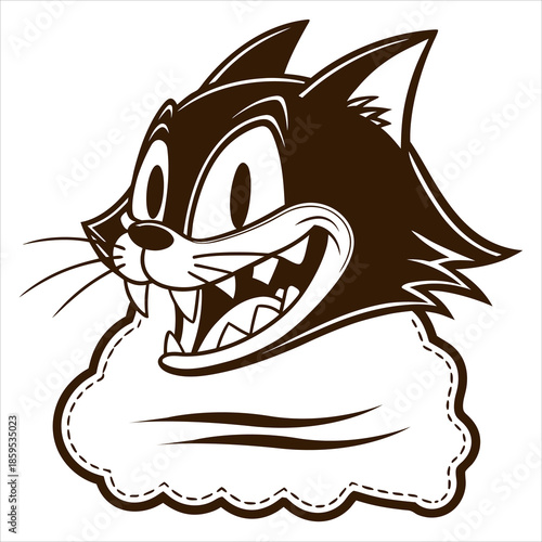 Cute cartoon vector illustration of a happy cat and dog 