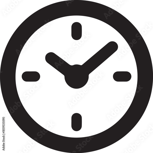 Simple clock icon minimalist vector illustration for time concept isolated on white background