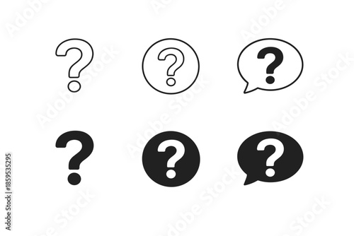 Question mark icons set. Information and help symbols.