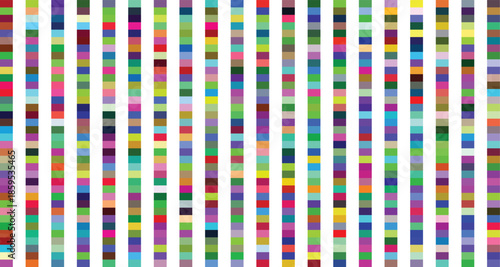 A colorful arrangement of vertical rectangular bars of varying shades