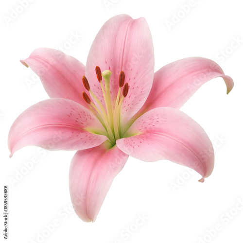 Pink Lily Flower Isolated on Transparent Background