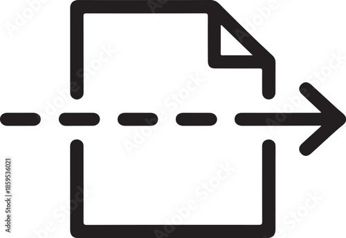 Document export icon data transfer symbol with arrow flat vector for workflow and process illustrati