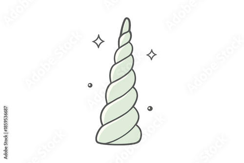 Twisted Unicorn Horn with Sparkles