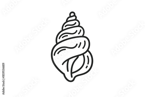 Stylized Seashell Silhouette on Gradient Background