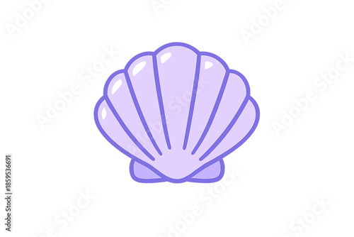 Glowing Seashell Icon on Gray Background