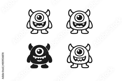 Cute cartoon monster character collection