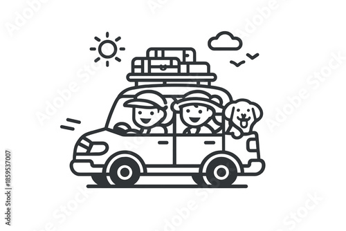 Family Road Trip with Dog