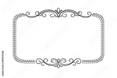 Vintage Frame with Decorative Ornaments on Gradient Background