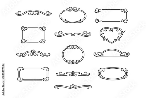 Collection of decorative ornate frames and dividers